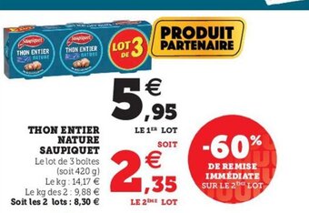 Hyper U Thon Entier Nature Saupiquet offre