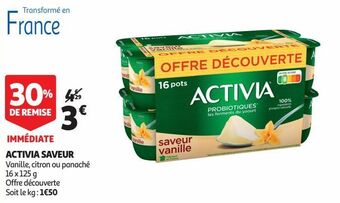 Auchan Supermarché Activia saveur offre
