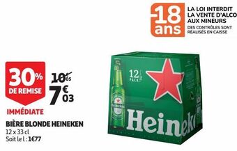 Auchan Supermarché Bière blonde heineken offre