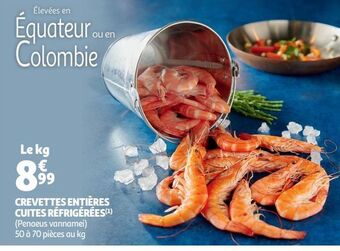 Auchan Supermarché Crevettes entières cuites réfrigérées offre