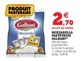 Hyper U Galbani Mozzarella Pasteurise offre