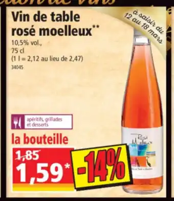 Norma Vin de table rosé moelleux offre