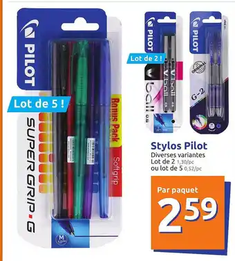 Action Stylo Pilot offre