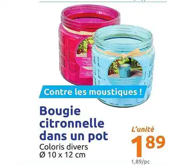 Action Bougie Citronnelle Dans Un Pot offre