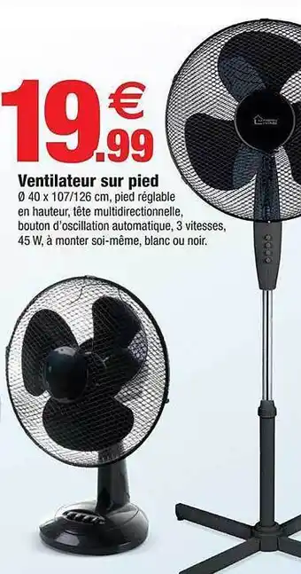 Bazarland Ventilateur Sur Pied offre
