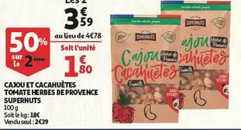 Auchan Cajou Et Cacahuètes Tomate Herbes De Provence Supernuts offre