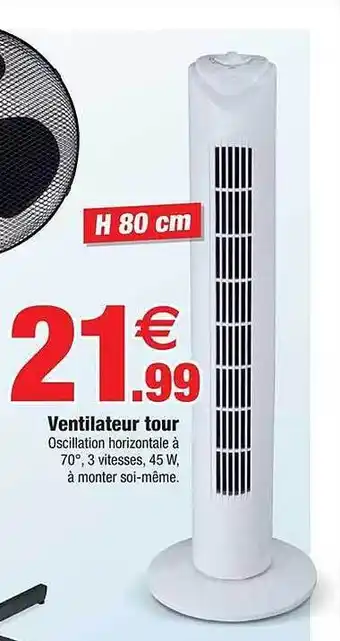 Bazarland Ventilateur Tour offre
