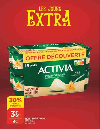 Bi1 Yaourt Saveur Vanille Activia offre