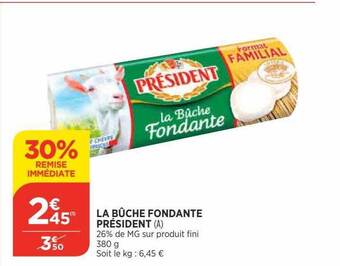 Bi1 La Bûche Fondante Président offre
