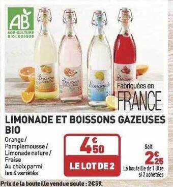 Grand Frais Limonade Et Boissons Gazeuses Bio offre
