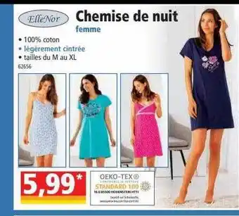Norma Chemise De Nuit Femme ElleNor offre