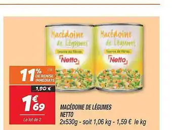 Netto Macédoine De Légumes Netto offre