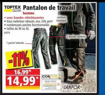 Norma Pantalon De Travail Toptex Pro offre