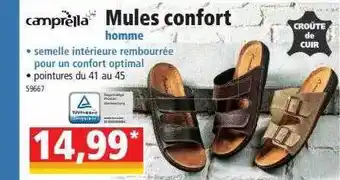 Norma Mules Confort Homme Camprella offre