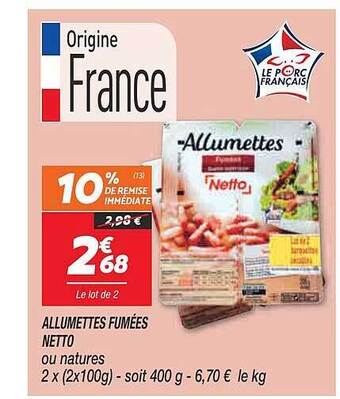 Netto Allumettes Fumées Netto offre