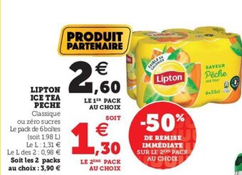 Hyper U Lipton Ice Tea Peche offre