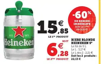 Hyper U Heineken 5 Biere Blonde offre