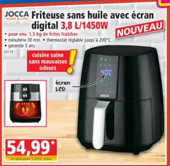 Norma Friteuse sans huile avec écran digital 3,8 L/1450W offre