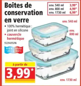 Norma Boîtes de conservation en verre offre