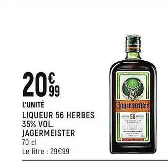 Spar Liqueur 56 Herbes 35% Vol. Jagermeister offre