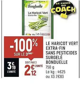 Spar Le Haricot Vert Extra-fin Sans Pesticides Surgelé Bonduelle offre
