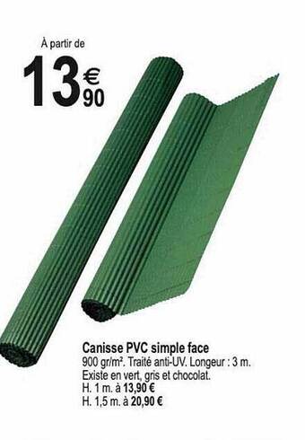 Tridôme Canisse Pvc Simple Face offre