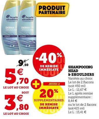 Super U Head & shoulders shampooing offre