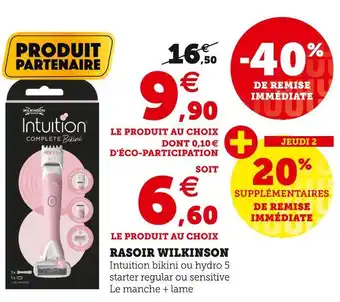 Super U Wilkinson rasoir offre
