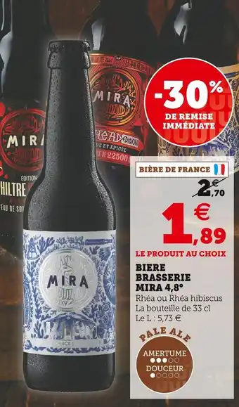 Super U Brasserie mira biere 4,8° offre