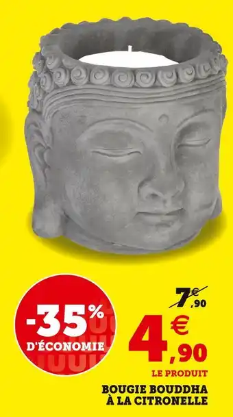 Super U Bougie bouddha à la citronelle offre