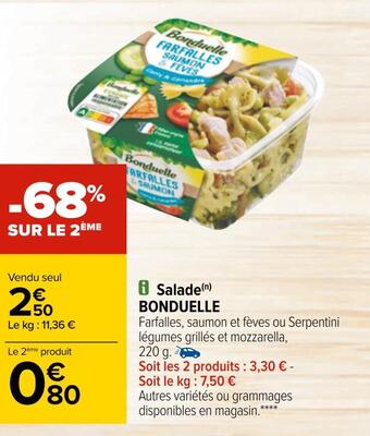 Carrefour Bonduelle salade offre