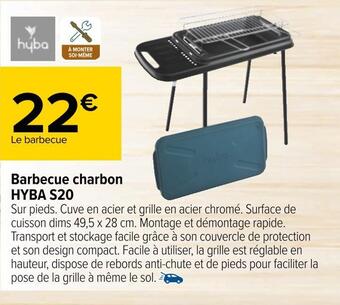 Carrefour Hyba barbecue charbon s20 offre