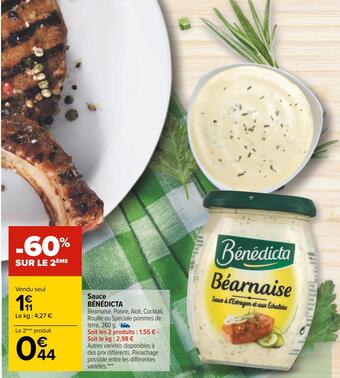 Carrefour Bénédicta sauce offre