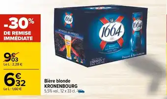 Carrefour Kronenbourg bière blonde offre