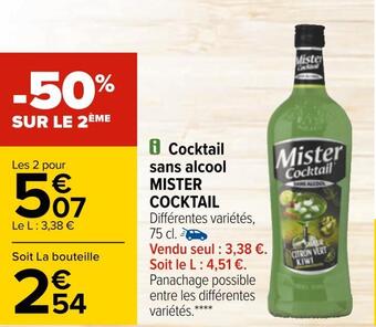 Carrefour Mister cocktail cocktail sans alcool offre