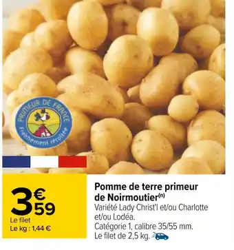 Carrefour Pomme de terre primeur de noirmoutier offre