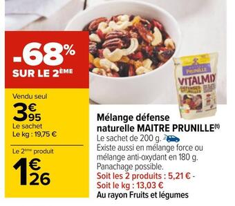 Carrefour Maitre prunille mélange défense naturelle offre