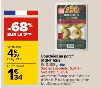 Mont asie bouchées au porc