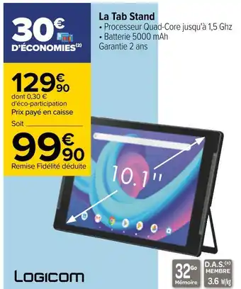 Carrefour Logicom la tab stand offre