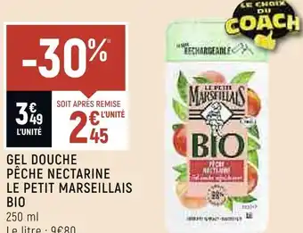 Spar Le petit marseillais gel douche pêche nectarine bio offre