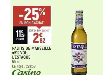 Spar L’estaque pastis de marseille 45% vol. offre