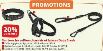Maxi Zoo Bon plan sur tous les colliers, harnais et laisses dogs creek offre