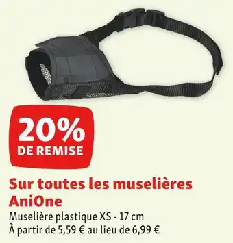 Maxi Zoo Anione bon plan sur toutes les muselières anione offre