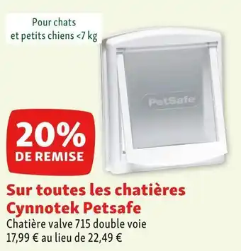 Maxi Zoo Cynnotek petsafe bon plan sur toutes les chatières cynnotek petsafe offre