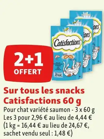 Maxi Zoo Catisfactions bon plan sur tous les snacks catisfactions 60 g offre