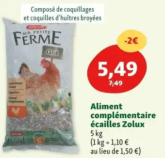 Aliment complémentaire écailles zolux