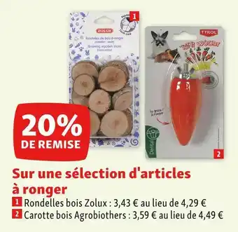 Maxi Zoo Zolux bon plan sur une sélection d'articles à ronger offre