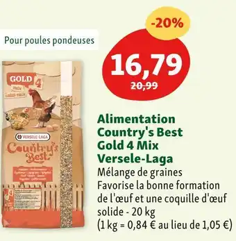 Maxi Zoo Versele-laga alimentation country's best gold 4 mix offre