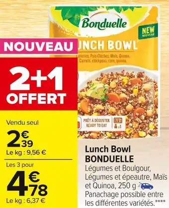 Carrefour Market Bonduelle lunch bowl offre