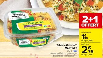 Carrefour Market Martinet taboulé oriental offre